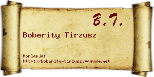 Boberity Tirzusz névjegykártya